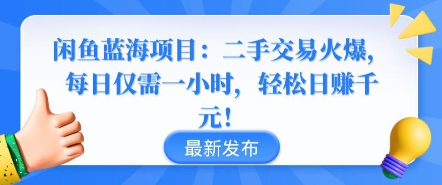 闲鱼蓝海项目：二手交易火爆，每日仅需一小时，轻松日赚千元【揭秘】-小哈资源