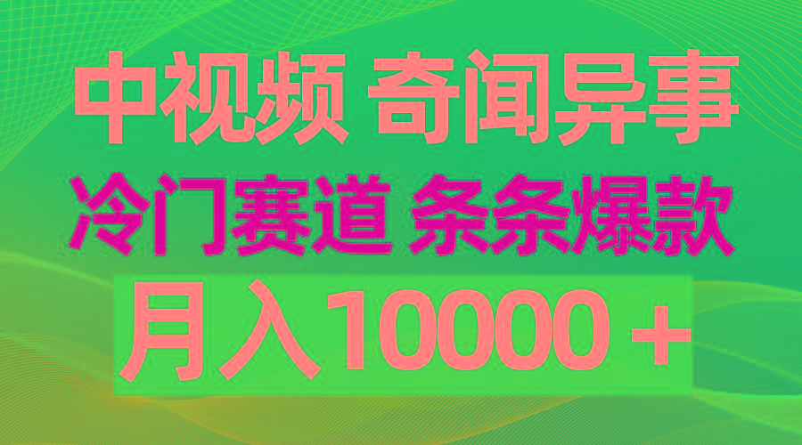 (9627期)中视频奇闻异事，冷门赛道条条爆款，月入10000＋-小哈资源
