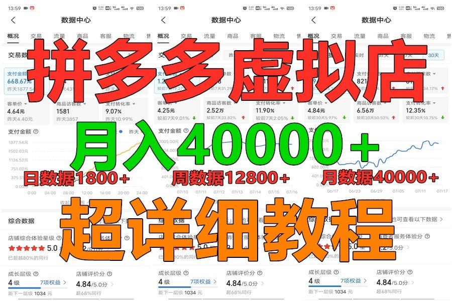 拼多多虚拟电商训练营月入40000+，全网最详细，你做你也行，暴利稳定长久-小哈资源
