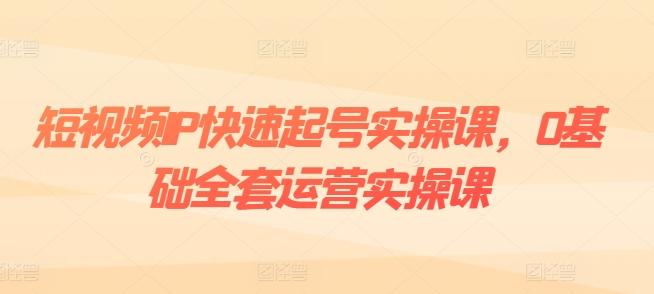 短视频IP快速起号实操课，0基础全套运营实操课，爆款内容设计+粉丝运营+内容变现-小哈资源