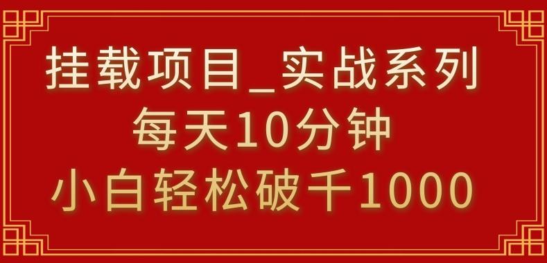 挂载项目，小白轻松破1000，每天10分钟，实战系列保姆级教程【揭秘】-小哈资源