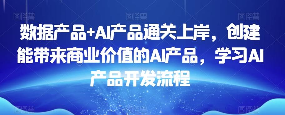 数据产品+AI产品通关上岸，创建能带来商业价值的AI产品，学习AI产品开发流程-小哈资源