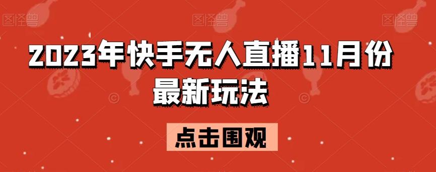 2023年快手无人直播11月份最新玩法-小哈资源