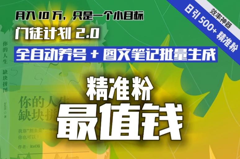 【流量就是钱】日引流500+各类目精准粉神器：全自动养号+图文批量生成。从此流量不愁，变现无忧！-小哈资源